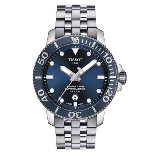 Tissot Seastar 1000 Powermatic 80 Silicium 43 Stainless Steel / Blue / Bracelet